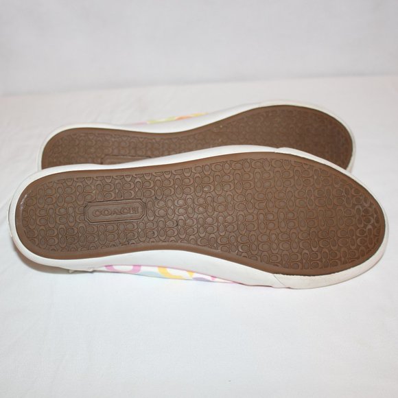 Coach Signature Logo Barrett Women's Canvas Sneaker Shoe Multicolored Size 9B - Picture 12 of 13